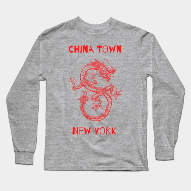 Chinatown NY Long Sleeve T-Shirt by Rickido